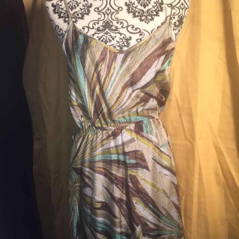 Spaghetti strap boho hi/low dress